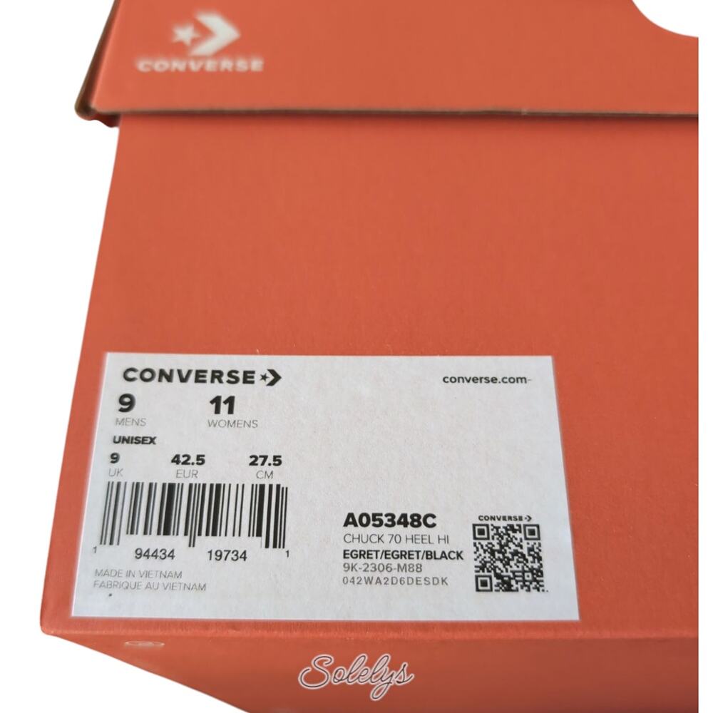 Converse Chuck 70 De Luxe Heel Platform Egret White Sneaker Mens 9 Womens 11 NEW - Picture 6 of 10